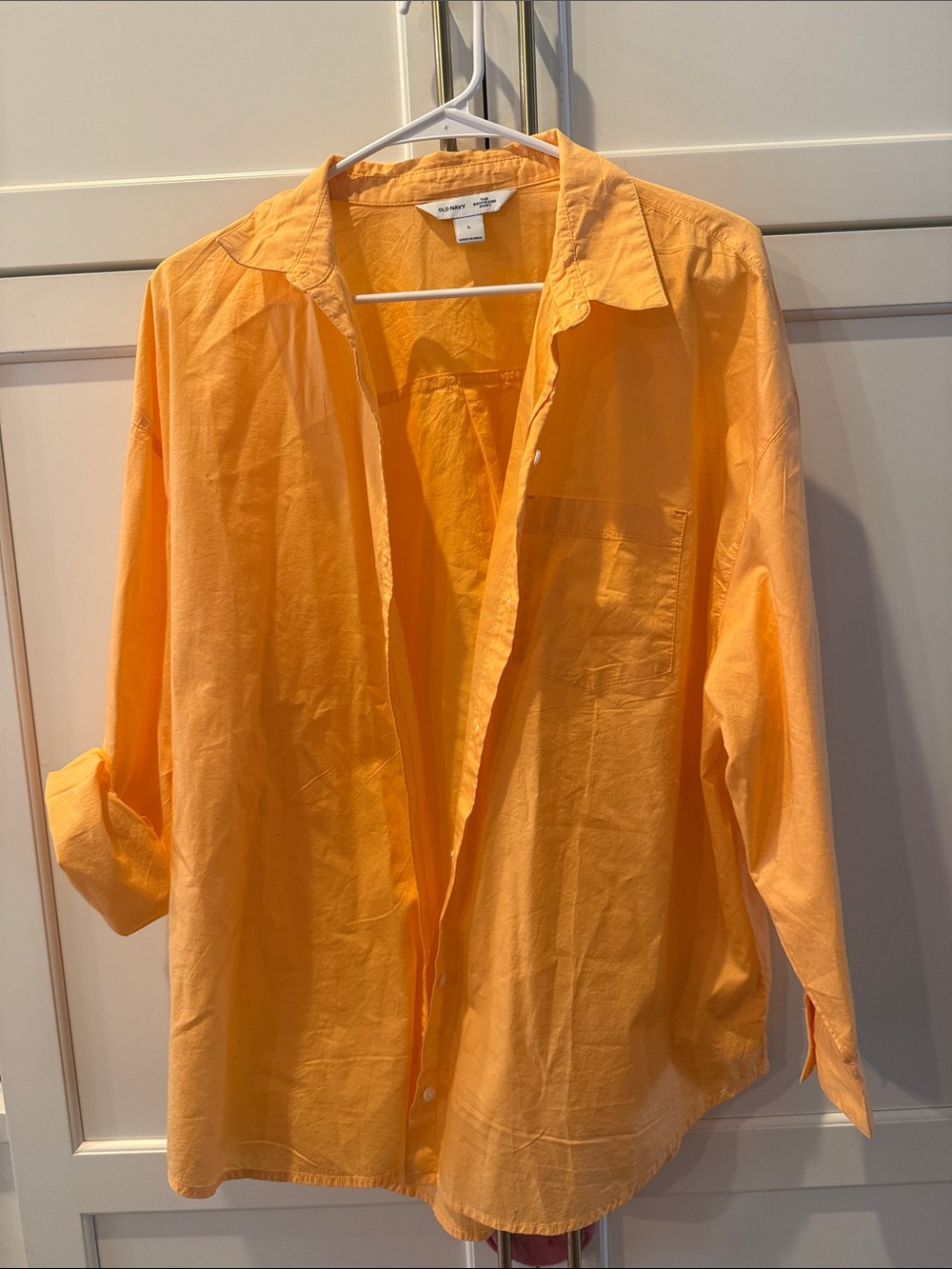 Women’s Casual Button-Up Shirt - Orange 100% cotton NWT Large